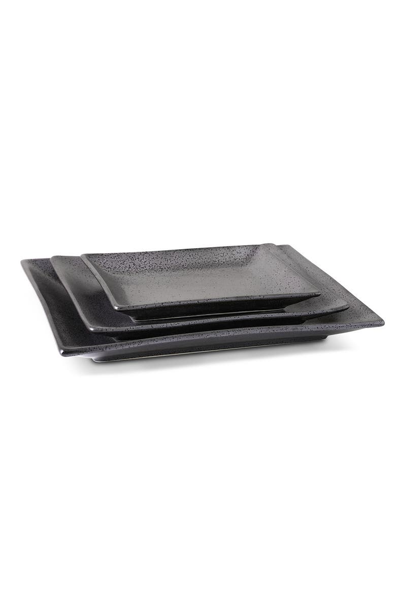 Valencia Porcelain 3-Piece Serving Plate Set, Alternate, color, Metallic Grey