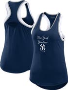 WEAR by Erin Andrews Women's WEAR by Erin Andrews Navy New York Yankees Colorblock Racerback Tank Top