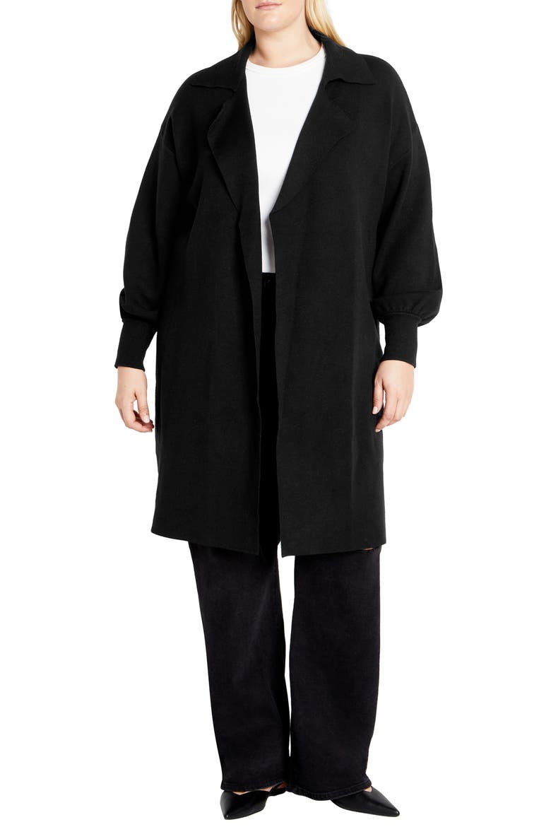 Elsie Longline Cardigan, Main, color, BLACK