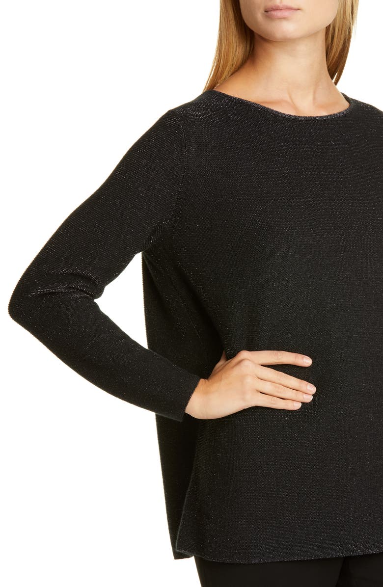 Lafayette 148 New York Metallic Cashmere Blend Sweater, Alternate, color, 
