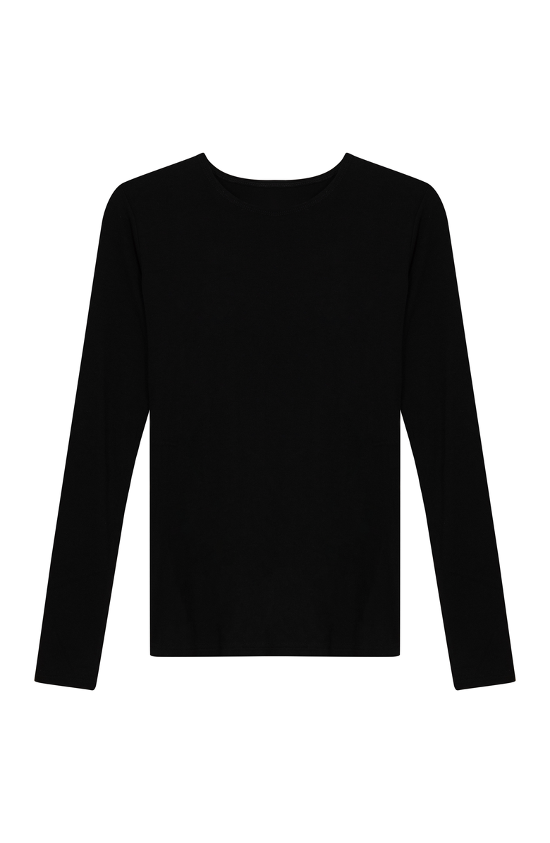 Riff Modal Long Sleeve Soft Stretch Shell Top, Main, color, Jet Black