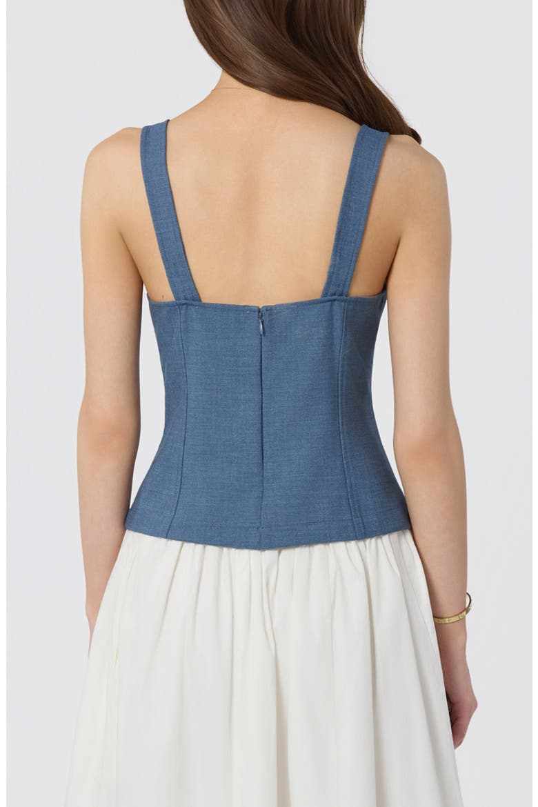 Lace Trim Milkmaid Top, Alternate, color, CHAMBRAY