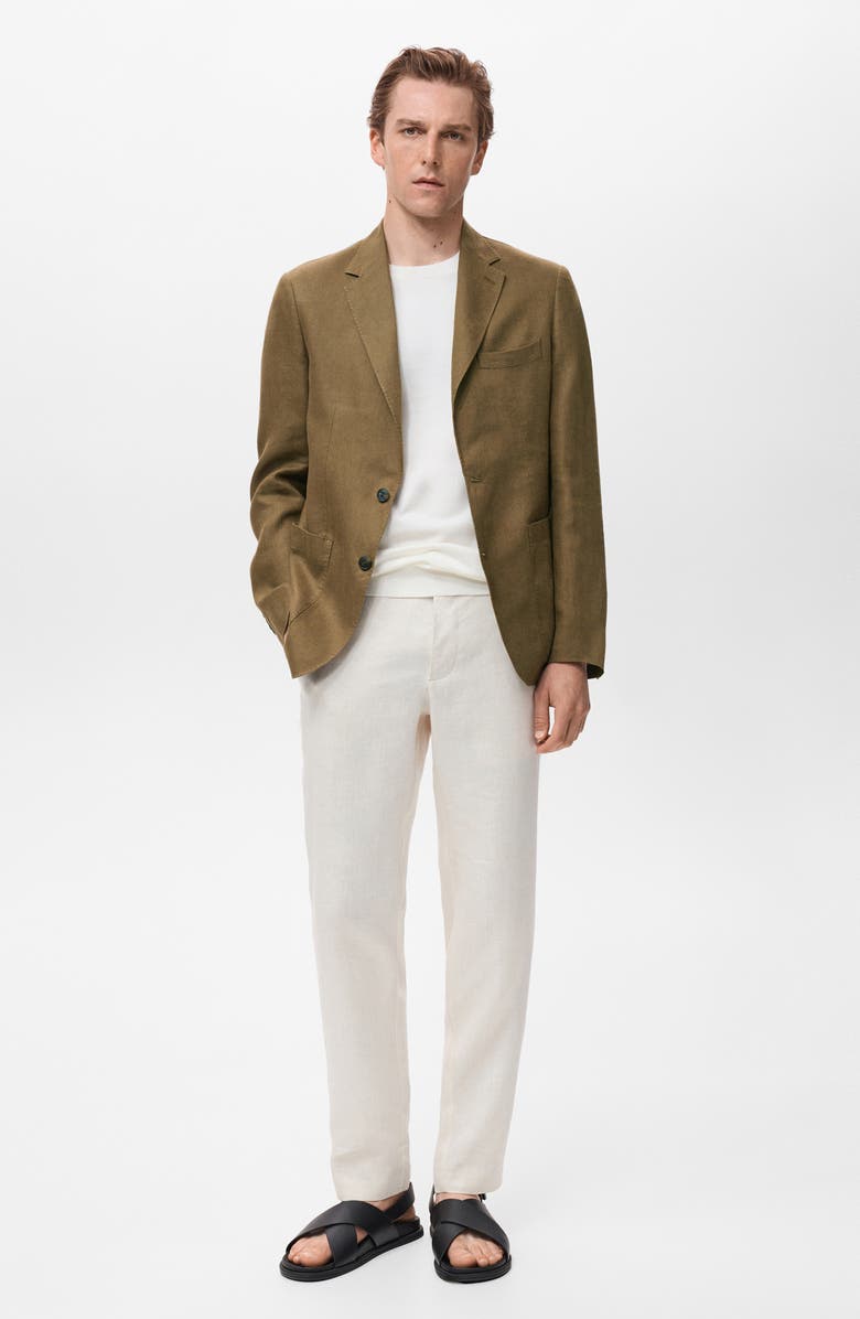 MANGO Salerno Linen Sport Coat, Alternate, color, Khaki