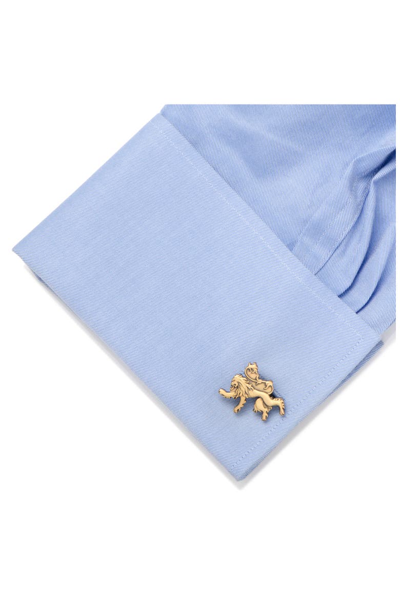 Lannister Lion Cuff Links, Alternate, color, GOLD