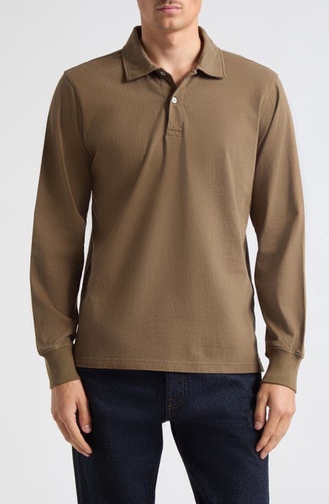 Cotton Jersey Long Sleeve Polo