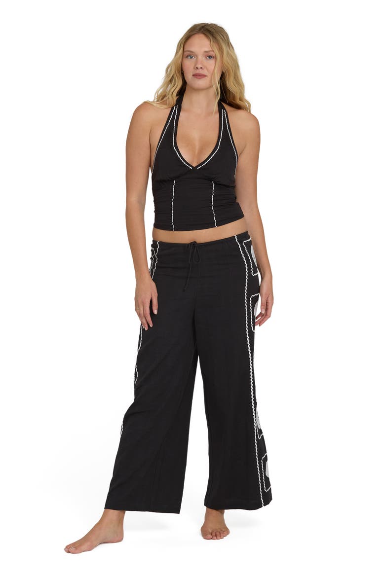 Sea Side Dream Drawstring Pants, Alternate, color, BLACK SANDS