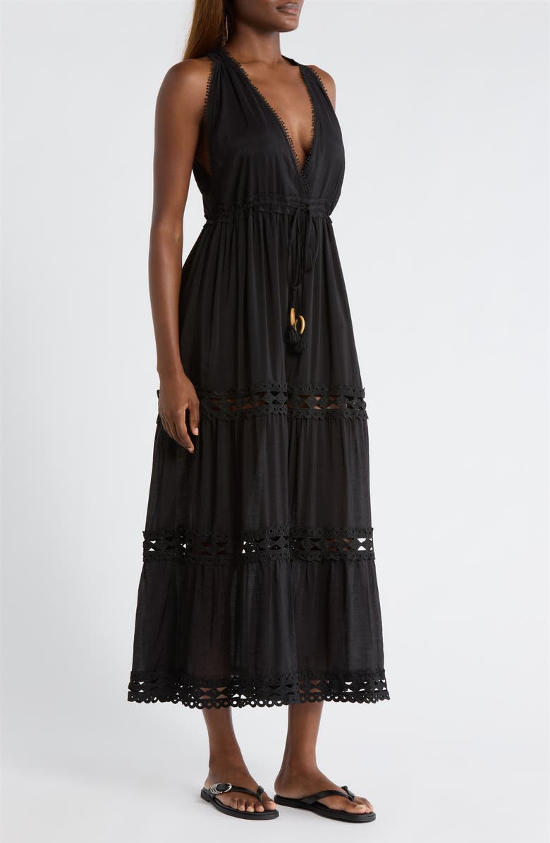 Elan Cutout Trim Sleeveless Cover-Up Maxi Dress, Alternate, color, 