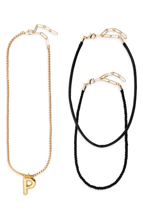 Open Edit Set Of 3 Interchangeable Initial Pendant Necklaces