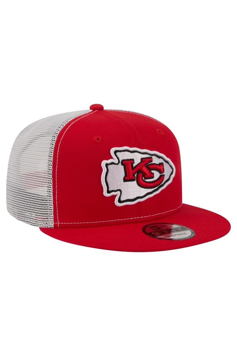 Men's New Era  Red Kansas City Chiefs Core Team 9FIFTY Trucker Snapback Hat, Alternate, color, Red