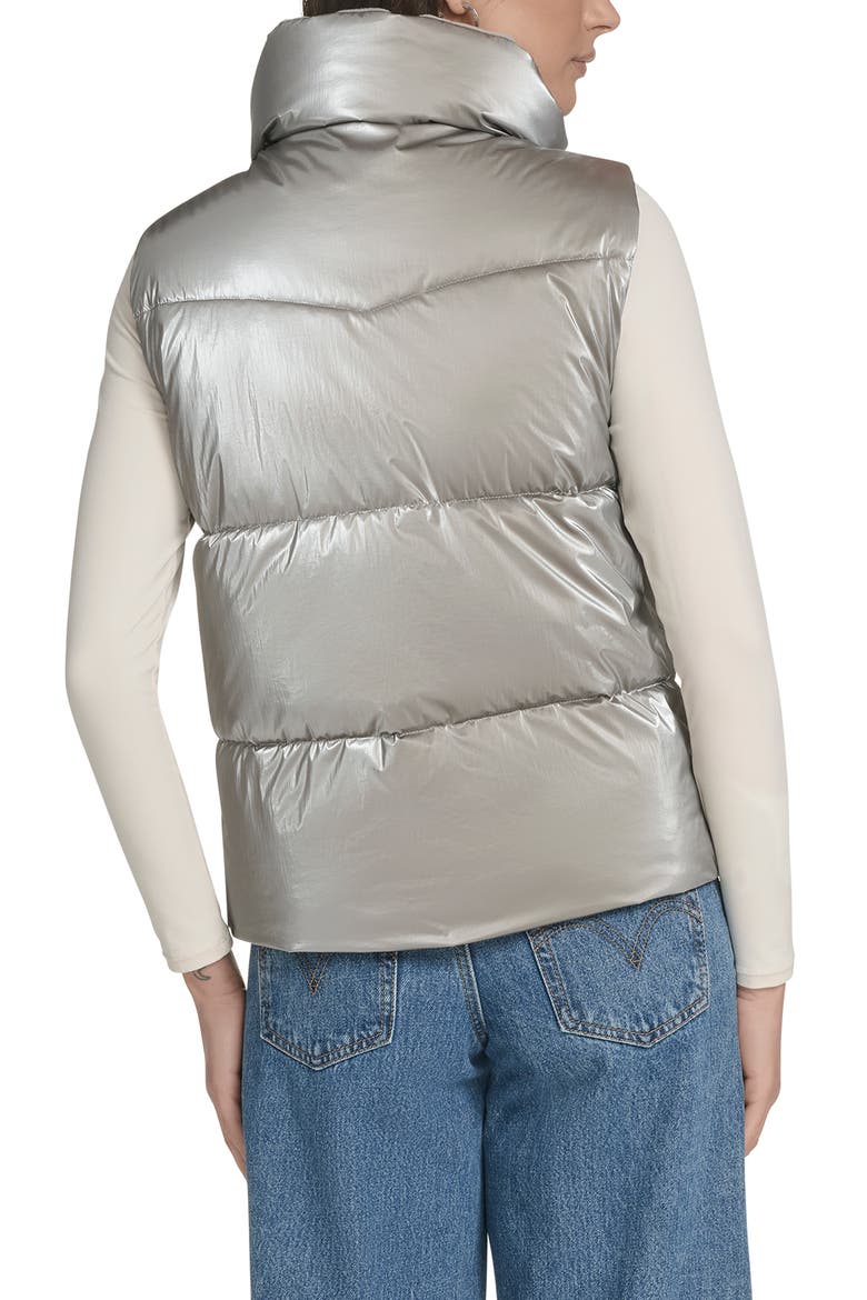 Quilted Puffer Vest, Alternate, color, SILVER
