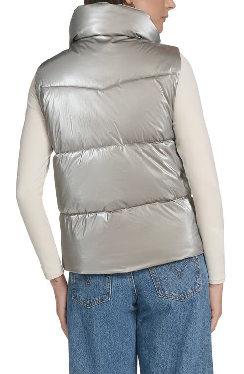 Levi's Quilted Puffer Vest In Silver