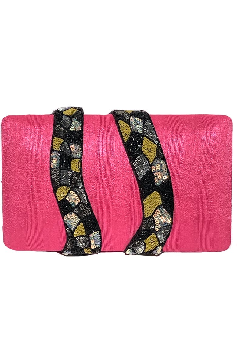 Simitri Kaa Clutch, Alternate, color, Pink