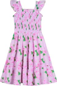 Mia Belle Girls Kids' Rose Garden Gingham Smocked Tiered Dress