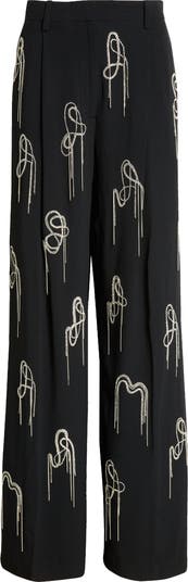 Dries Van Noten Porter Embellished Wide Leg Pants | Nordstrom