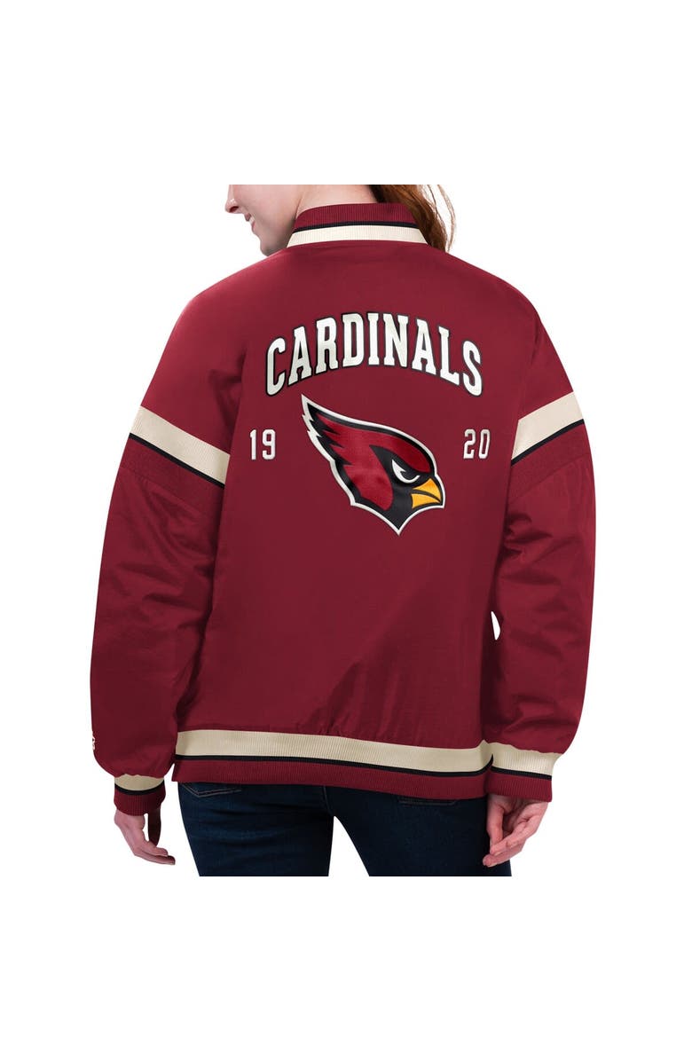 STARTER Women's Starter Cardinal Arizona Cardinals Tournament Full-Snap Varsity Jacket, Alternate, color, Cardinal