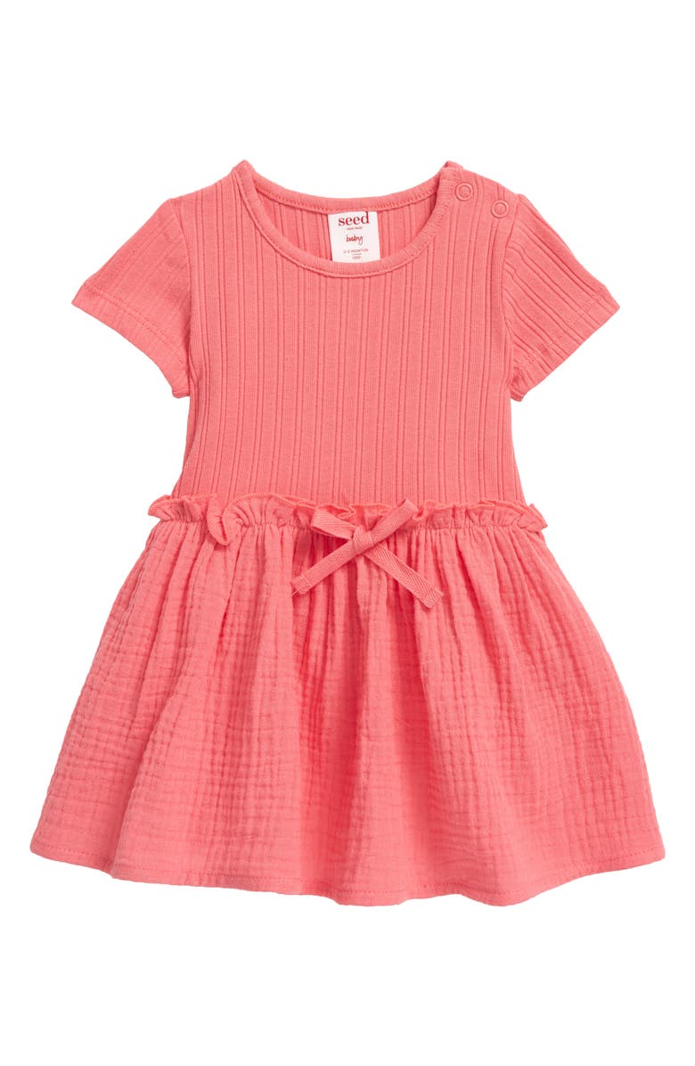 seed heritage Mixed Media Fit & Flare Dress, Main, color,