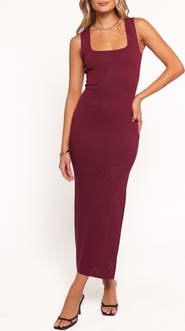 Petal & Pup Elinor Rib Body-Con Maxi Dress