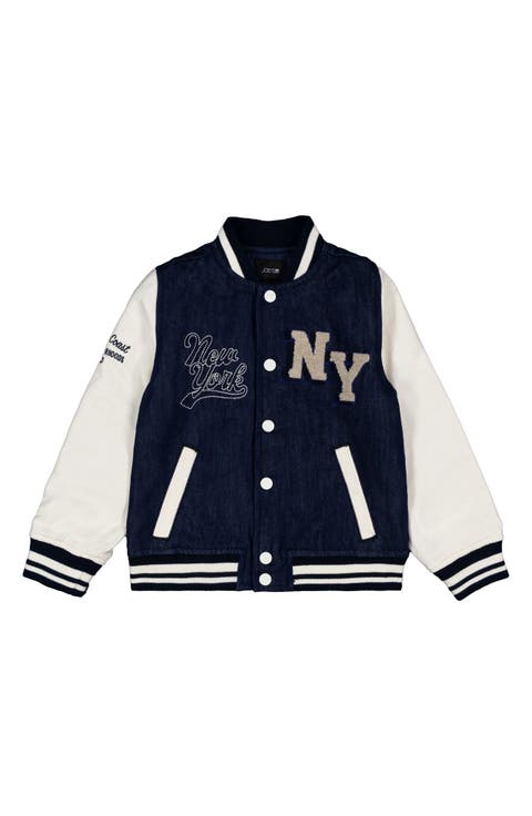 Kids' New York Denim Varsity Jacket (Little Kid)