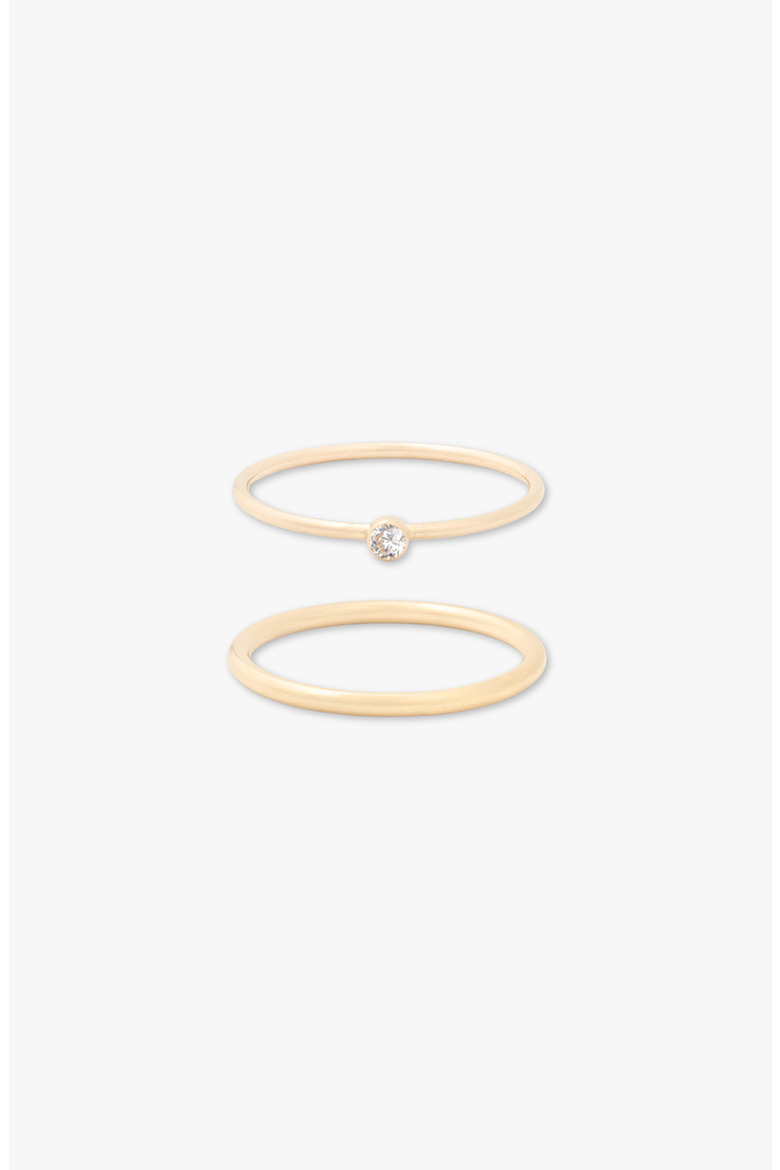 April Birthstone 14k Gold Filled Dainty Ring Stacking Set, Alternate, color, Gold