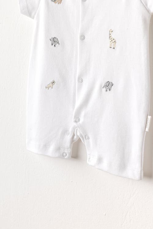 Andy Wawa Little King Animal Romper In White