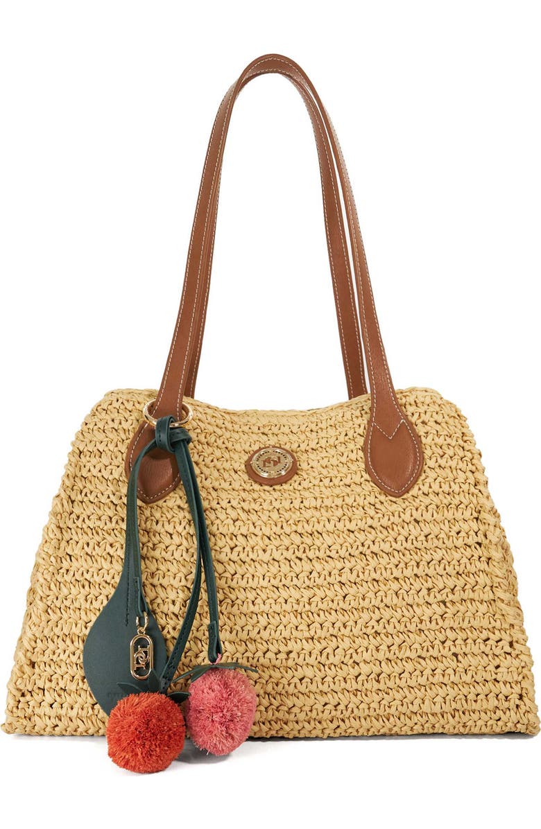 Dune London Devotedly Raffia Satchel, Main, color, Natural