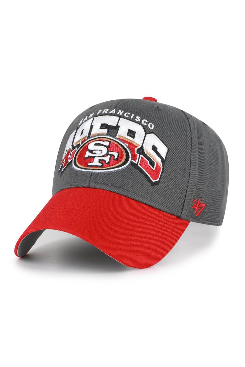 Men's '47 Charcoal San Francisco 49ers Split Block MVP Adjustable Hat, Main, color, Charcoal