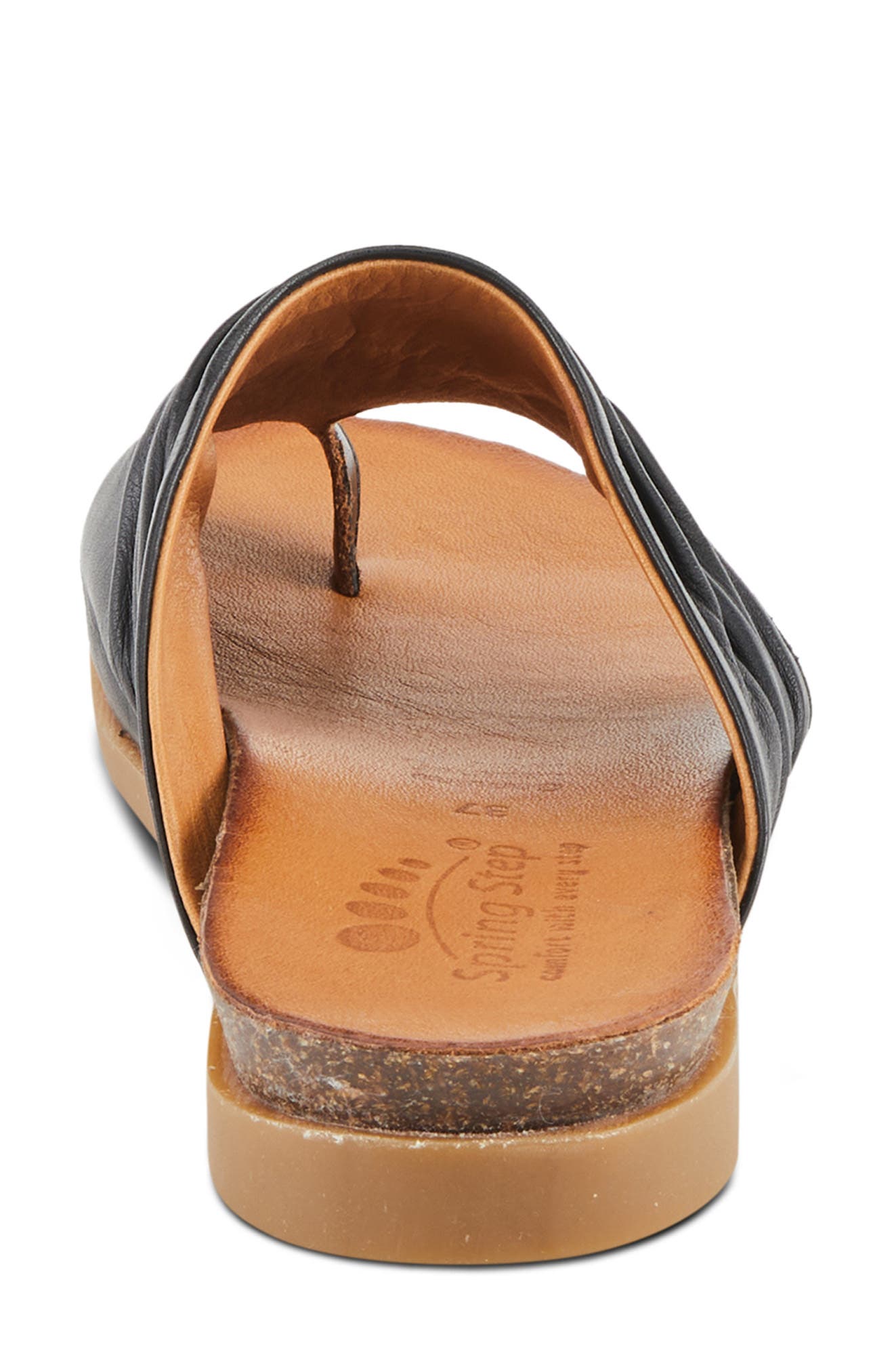 Spring Step Bates Toe Loop Sandal, Alternate, color, Black