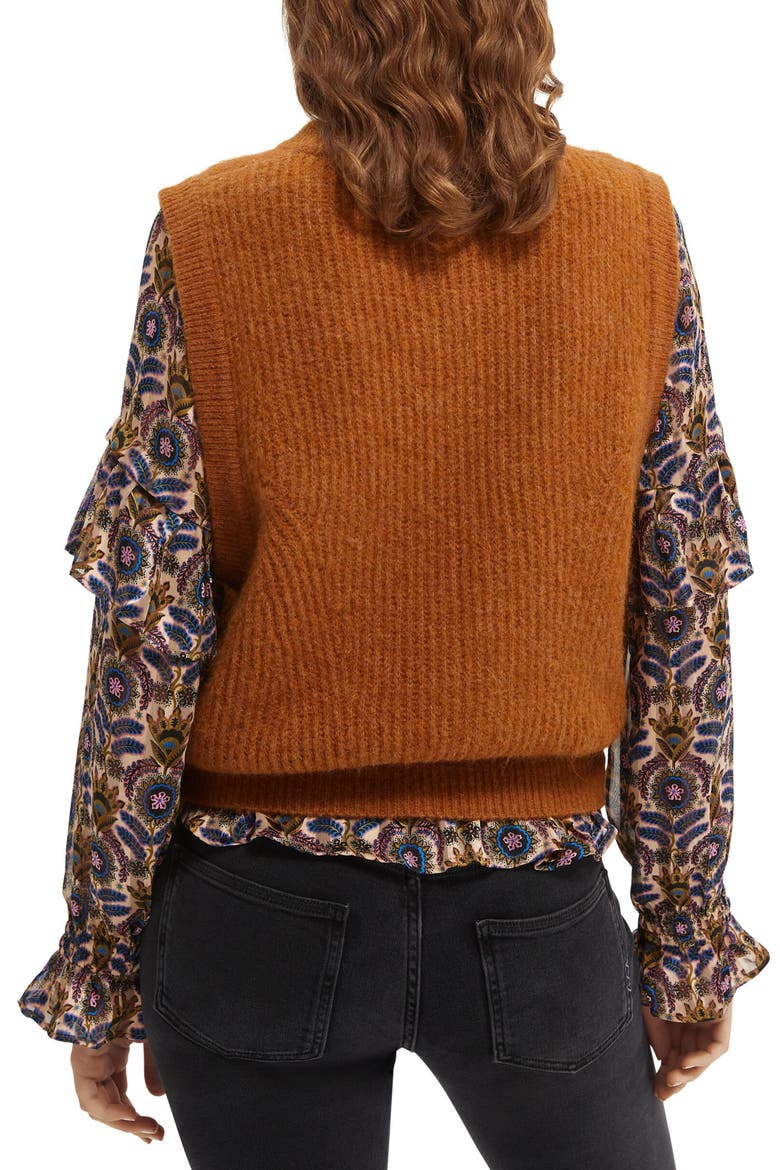 Crewneck Sweater Vest, Alternate, color, COPPER MELANGE
