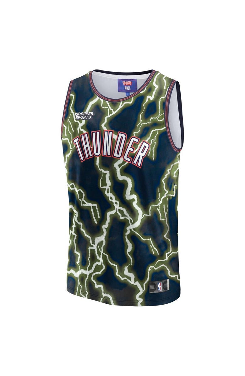 NBA X KIDSUPER Unisex NBA & KidSuper Studios by Fanatics Black Oklahoma City Thunder Hometown Jersey, Alternate, color, Black