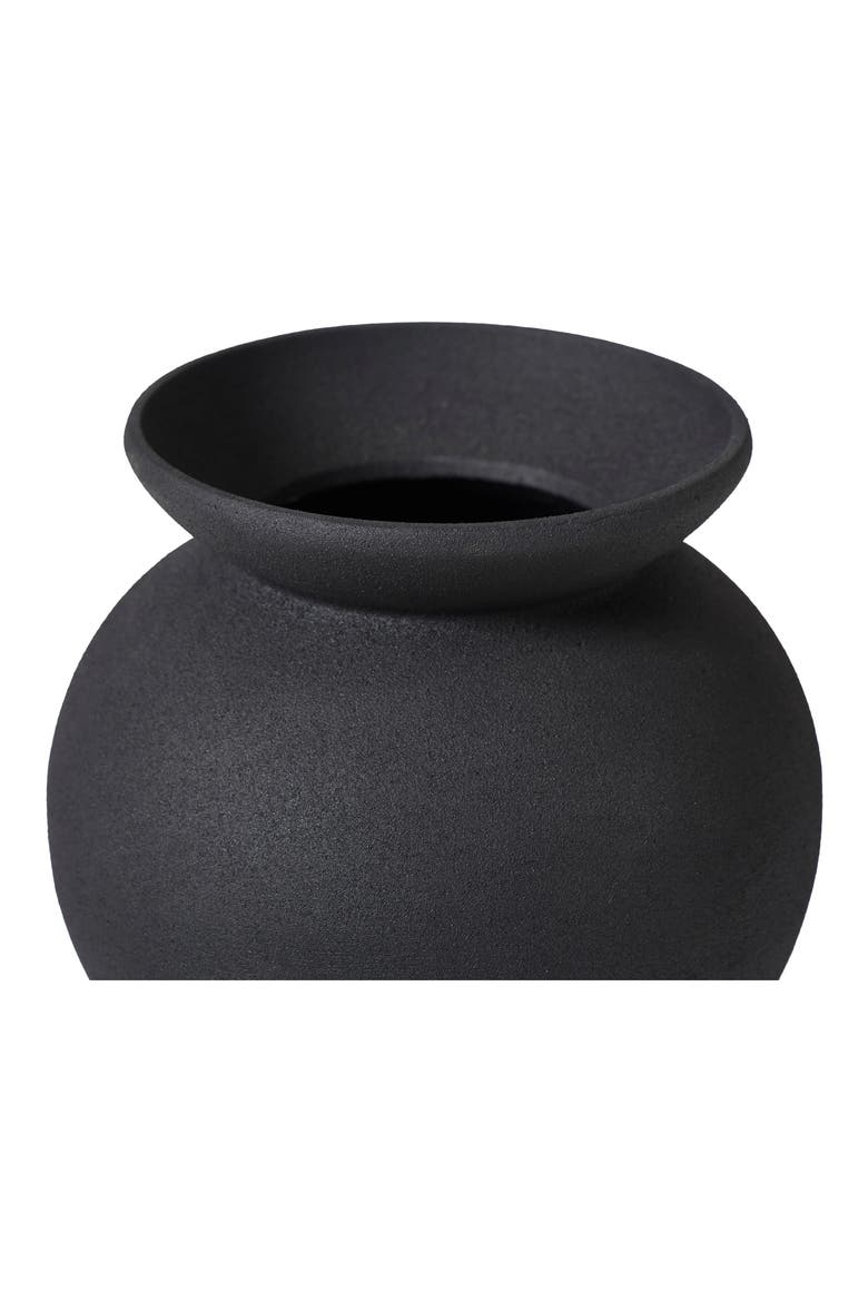 Cast Aluminum Decorative Vase, Alternate, color, BLACK