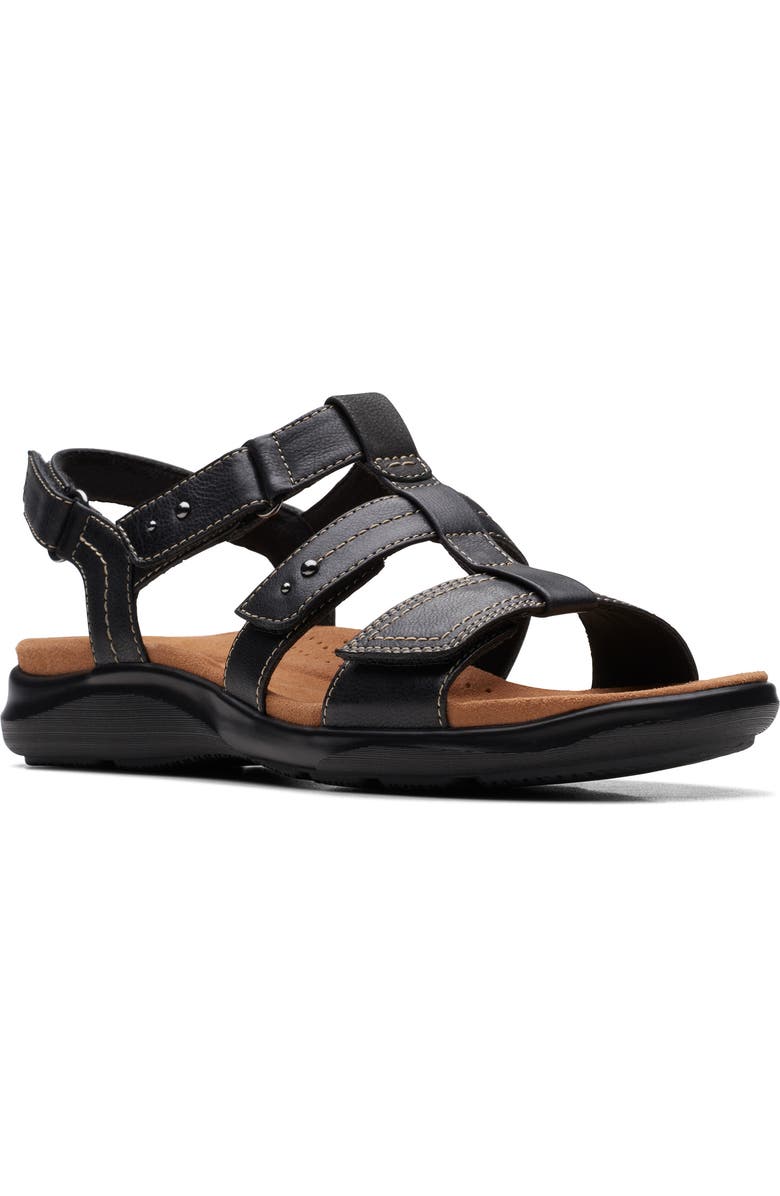 Clarks<sup>®</sup> Kitly Step Sandal, Main, color, Black/Black