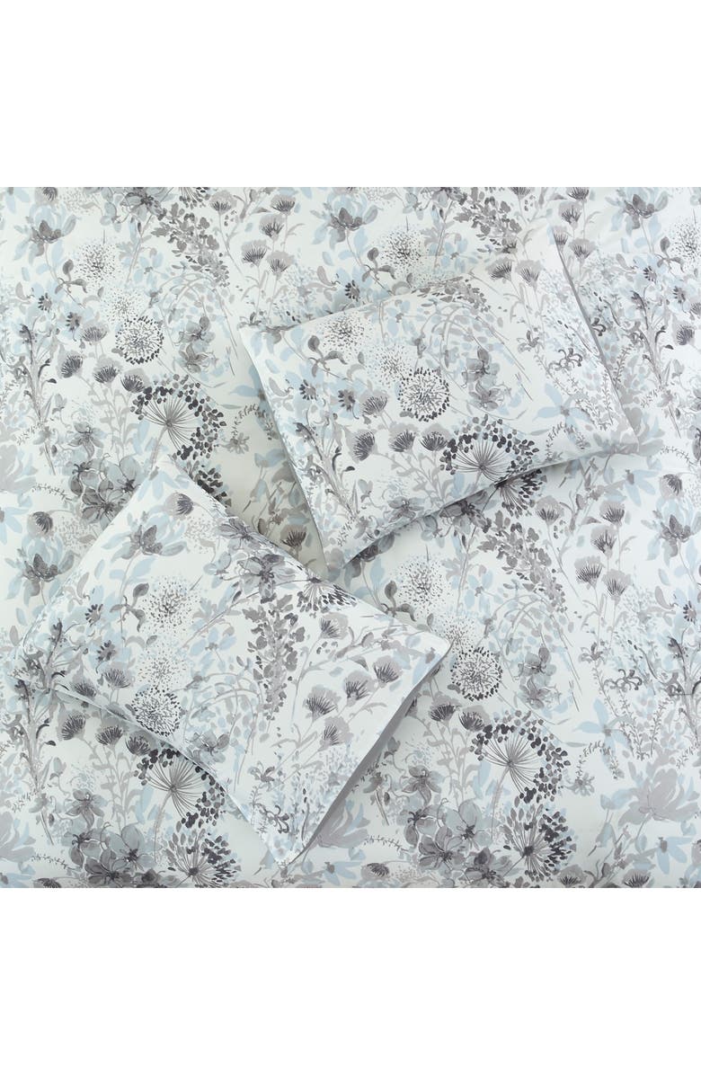 Modern Threads Floral Print Microfiber 5-Piece Comforter Set, Alternate, color, White/ Grey/ Blue