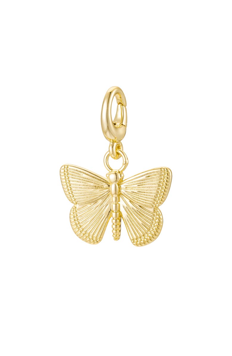 Untamed Petals Butterfly Charm, Main, color, Gold