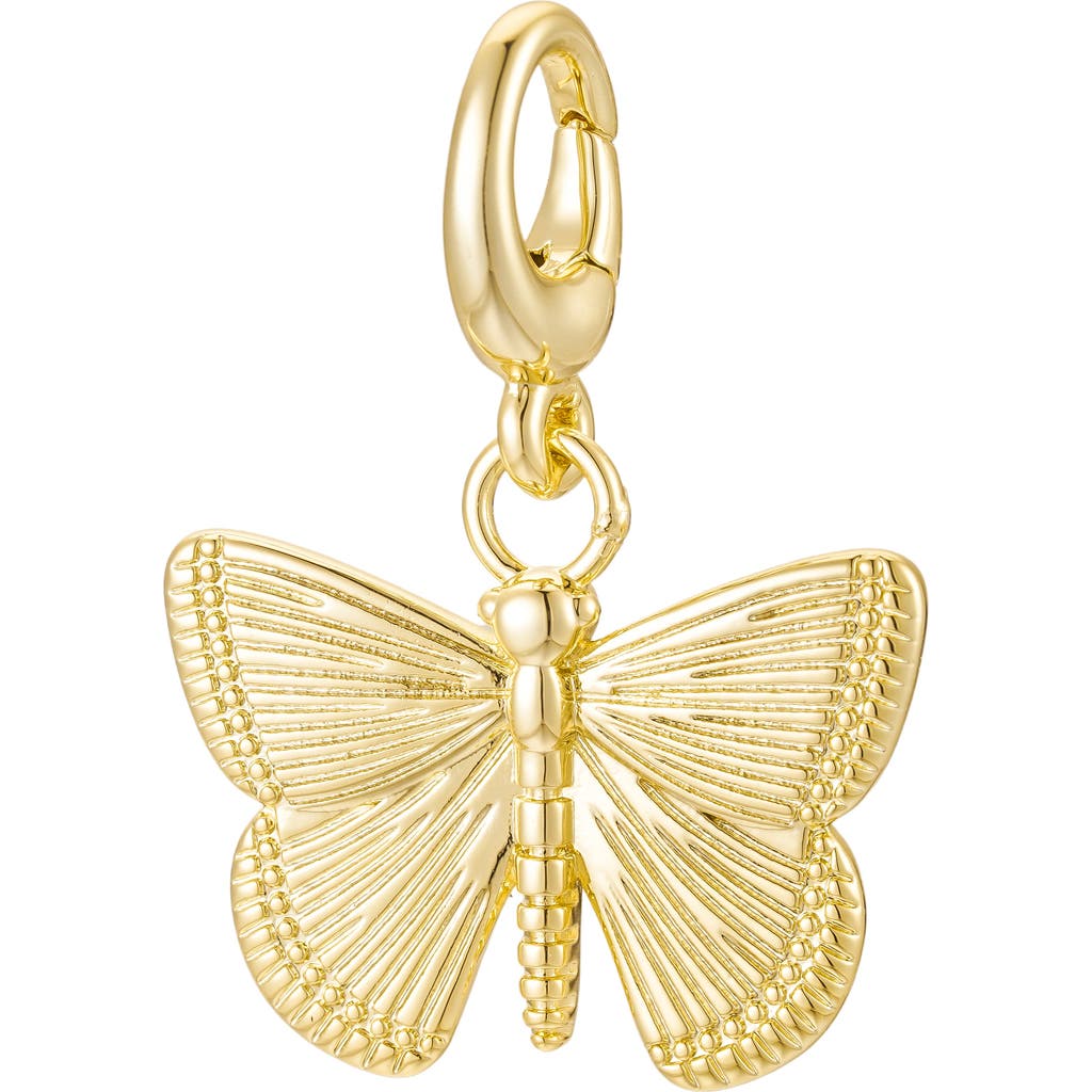 Untamed Petals Butterfly Charm In Gold