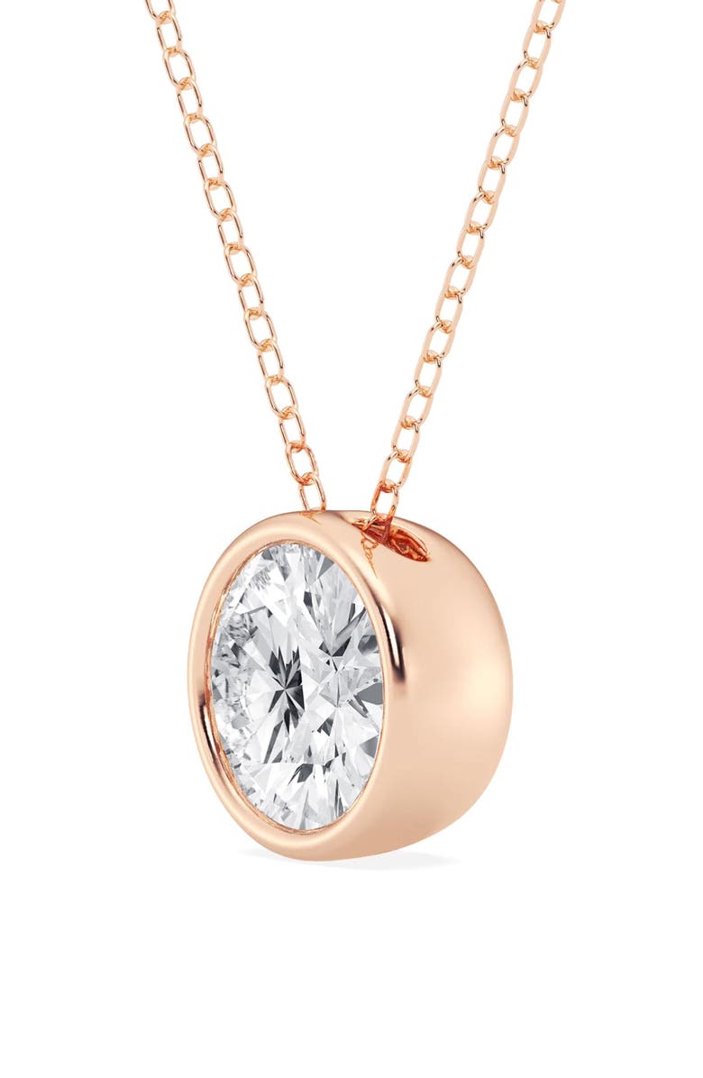 Badgley Mischka Collection Round Cut Lab Created Diamond Necklace - 0.75ctw, Alternate, color, Rose Gold