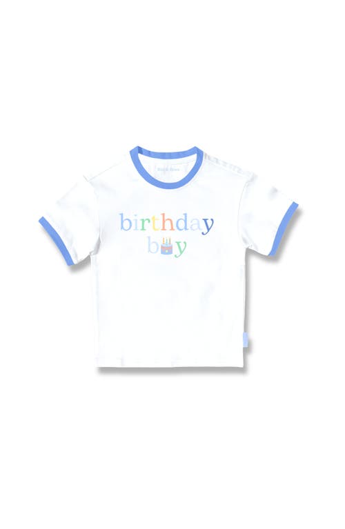 Bits & Bows Birthday Boys' Crewneck T-shirt - Little Kid, Big Kid In White