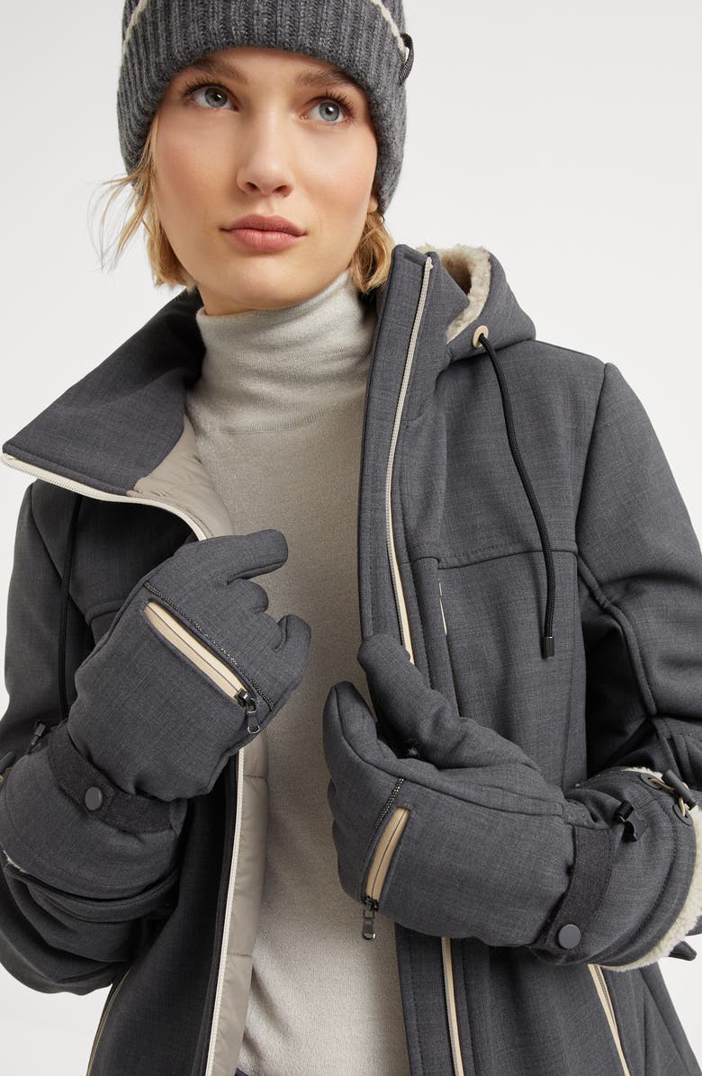 Brunello Cucinelli Tropical Luxury Wool gloves, Alternate, color, Anthracite