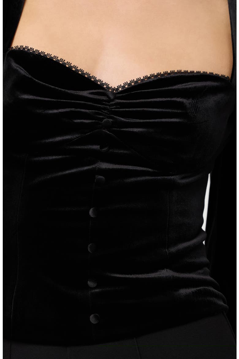 Dariana Velvet Top, Alternate, color, BLACK