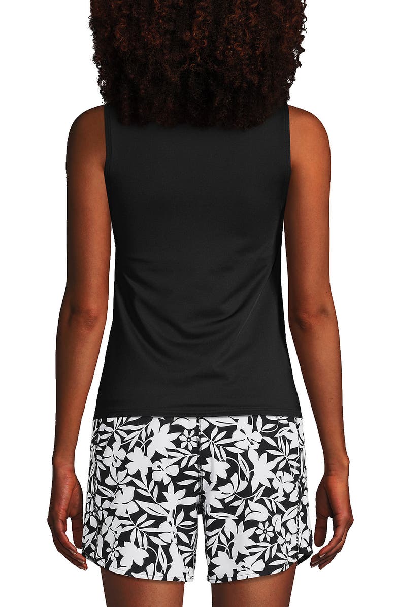 Lands' End Plus Size DD-Cup Chlorine Resistant Square Neck Underwire Tankini Top Swimsuit Adjustable St, Alternate, color, Black