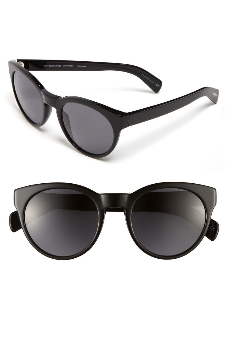 52mm Polarized Sunglasses, Main, color, BLACK/ GREY SOLID