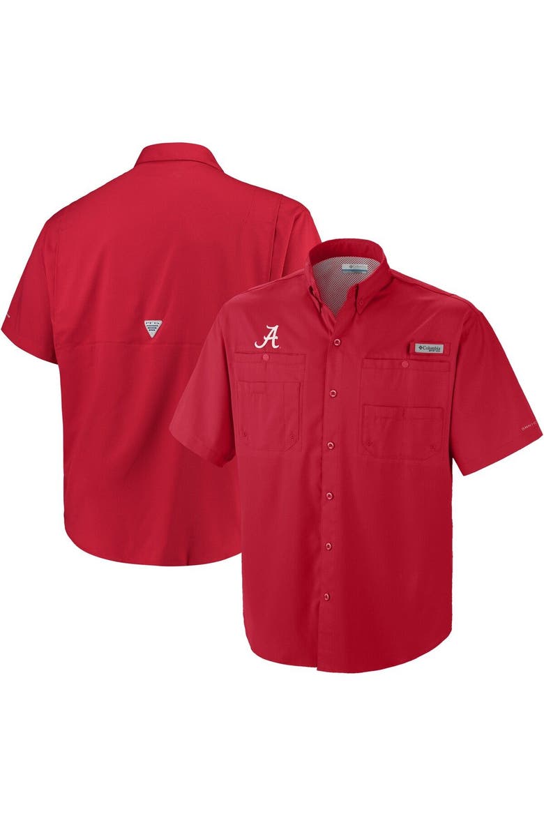Men's Columbia Crimson Alabama Crimson Tide Big & Tall Collegiate Tamiami Button-Down Shirt, Alternate, color, Crimson