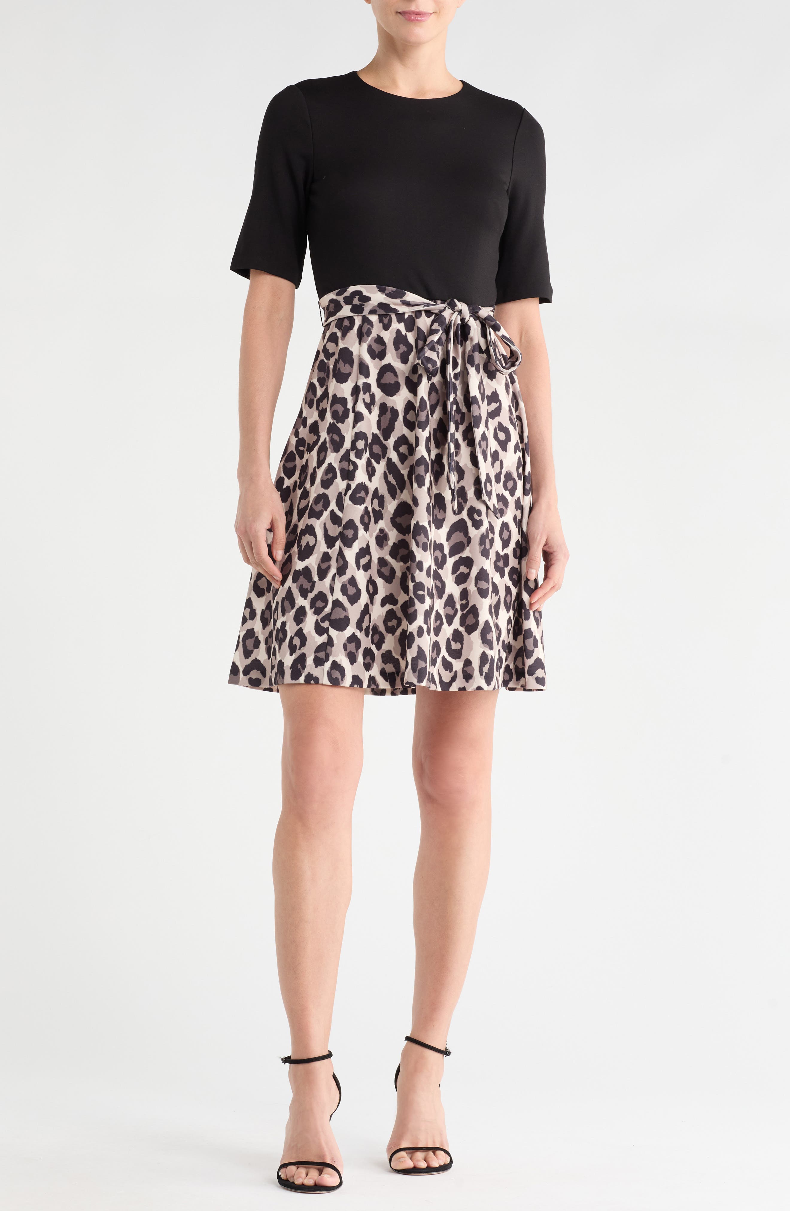 Eliza J Short Sleeve Fit & Flare Dress