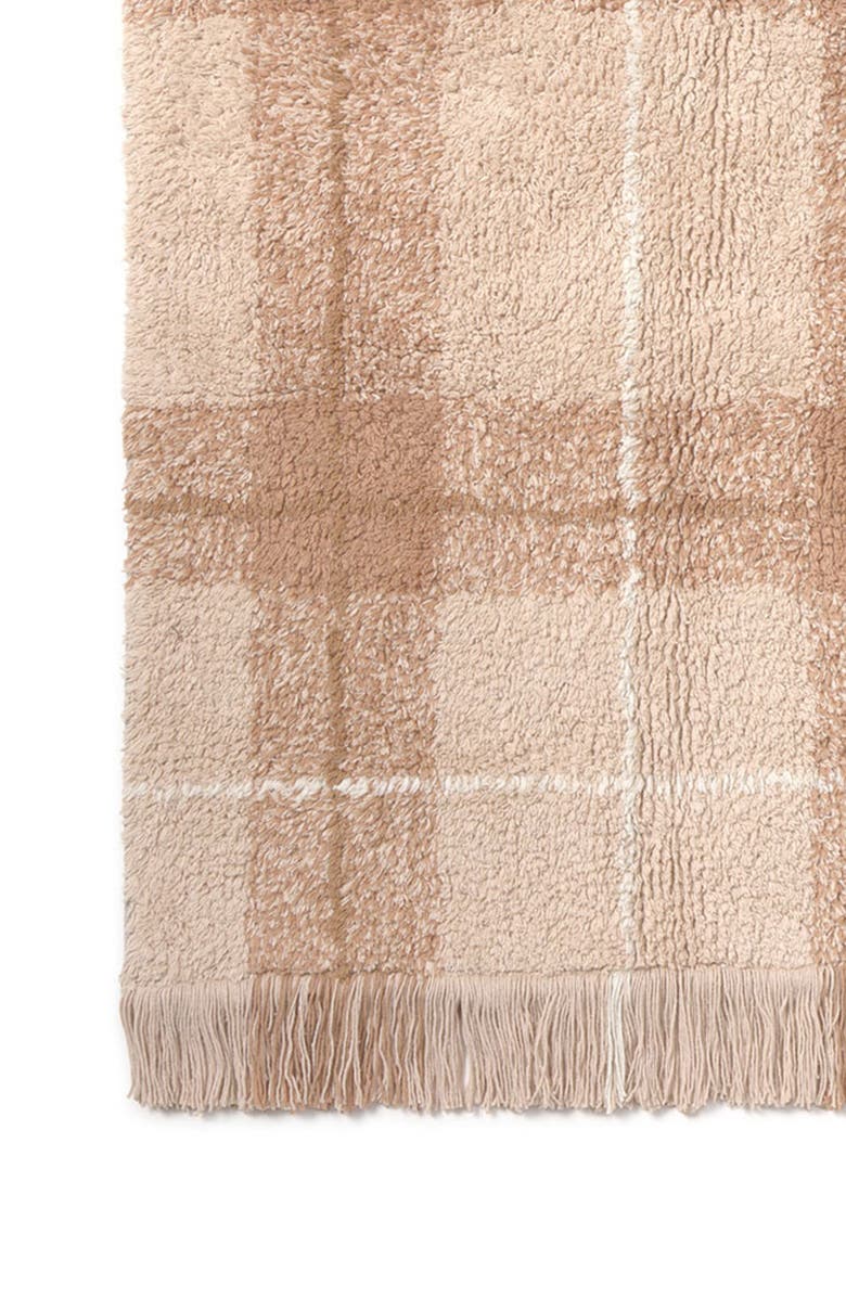 Lorena Canals Tartan Washable Cotton Blend Area Rug, Alternate, color, Rose Natural