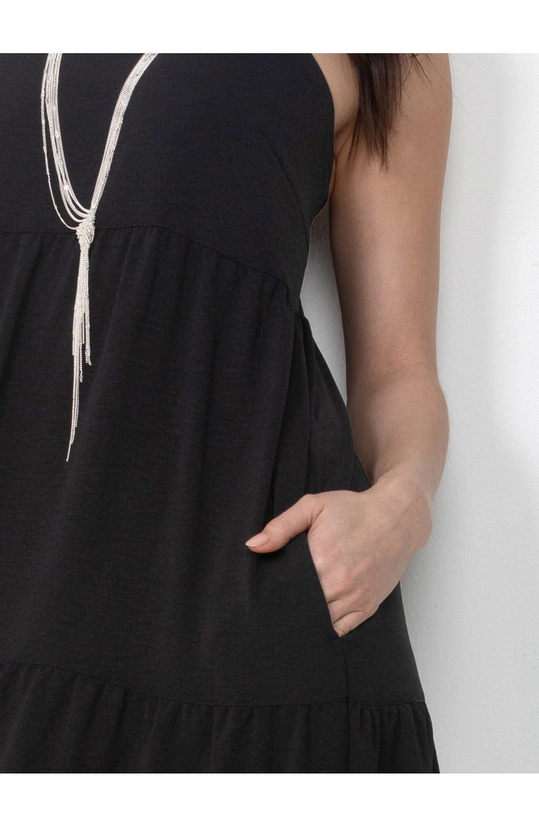 Single Stitch Tiered Maxi Dress, Alternate, color, Black