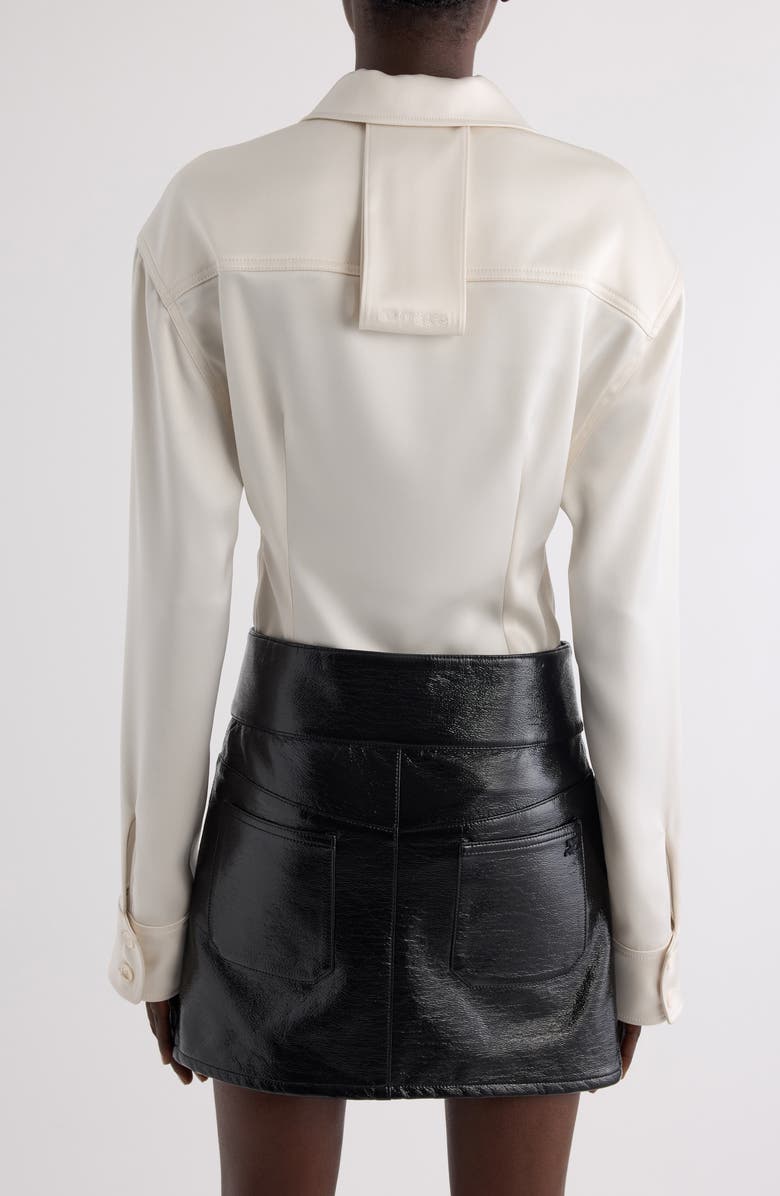 Courrèges 2-Pocket Satin Shirt, Alternate, color, 