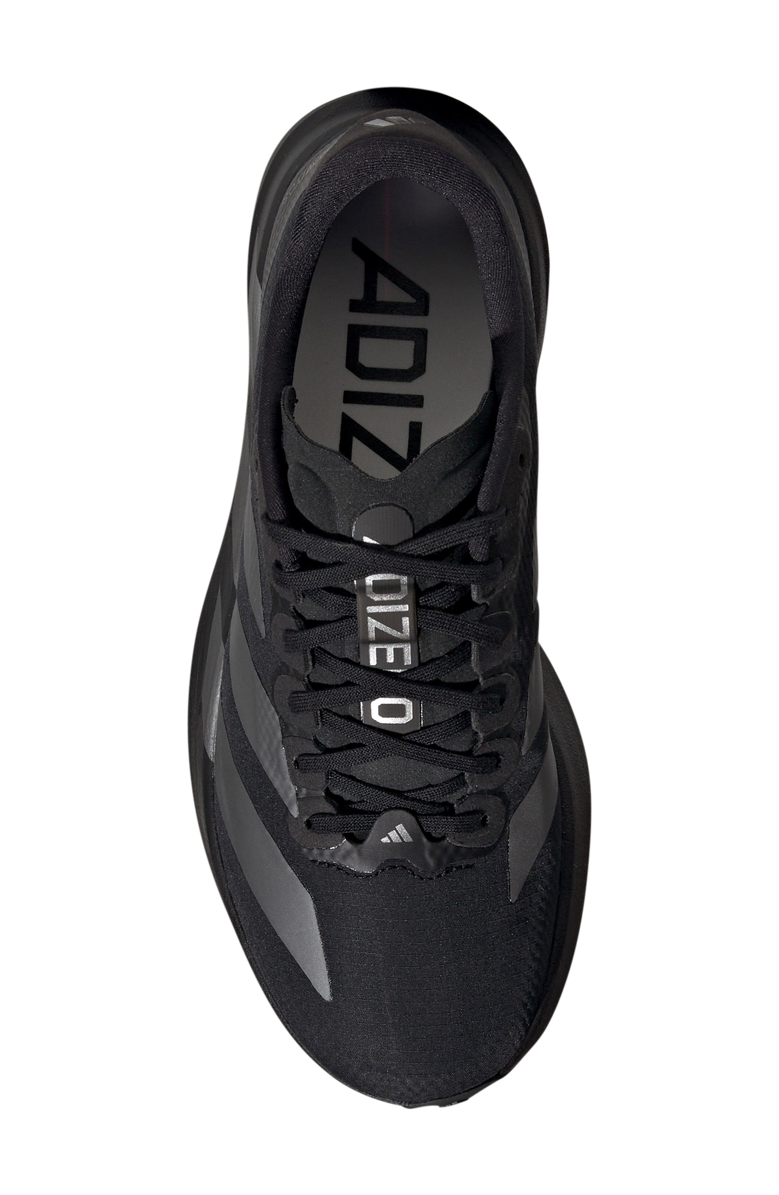 Adizero Evo SL WOVEN Running Shoe, Alternate, color, CORE BLACK/ IRON/ BLACK