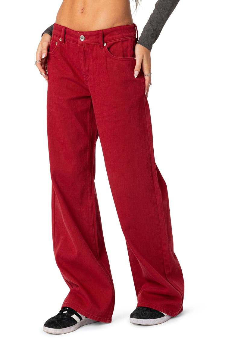 Roman Slouchy Wide Leg Jeans, Alternate, color, BURGUNDY