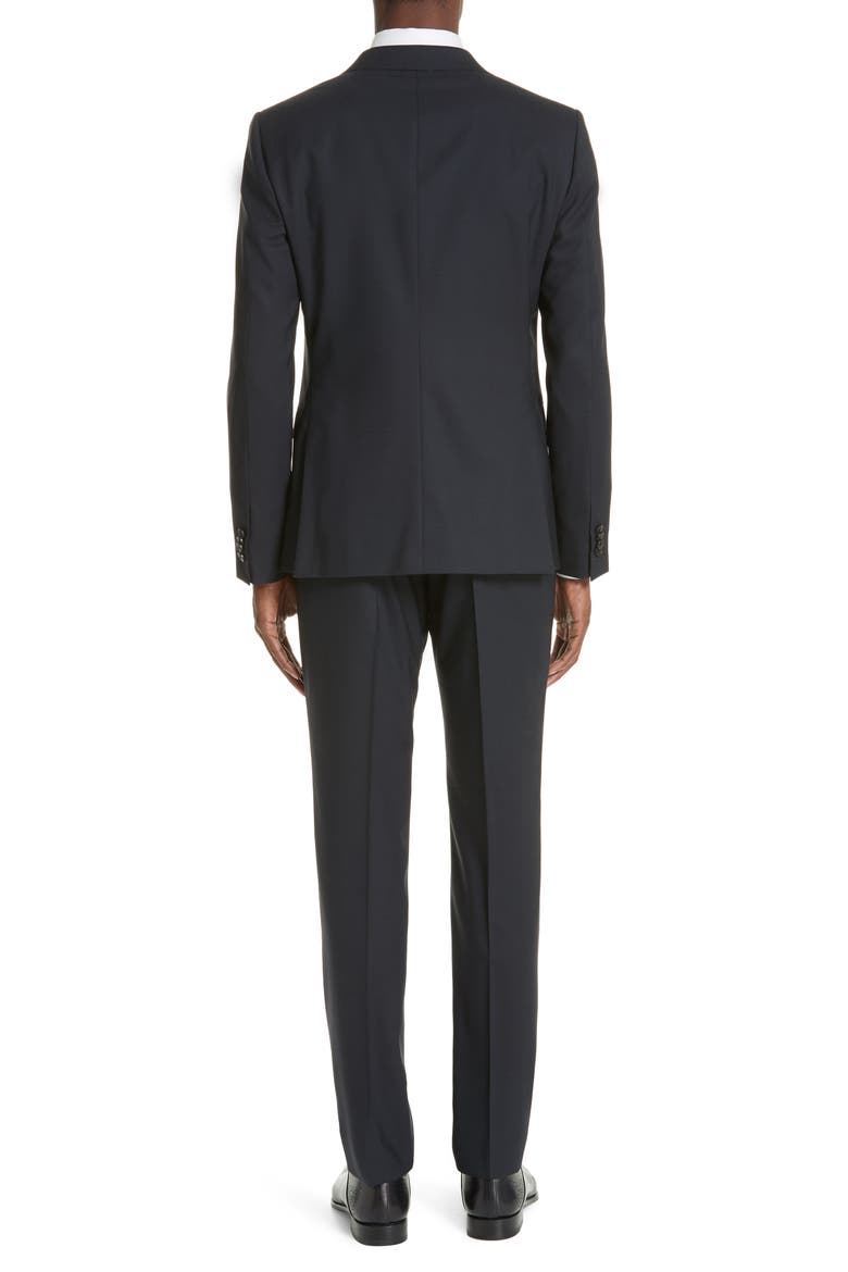Trim Fit Solid Wool Travel Suit, Alternate, color, NAVY