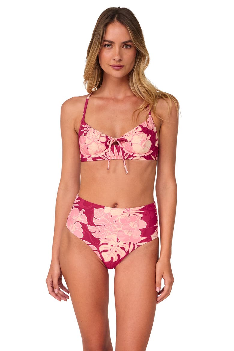 Laura Fold Over Bikini Swim Bottoms, Alternate, color, Ruby Bay