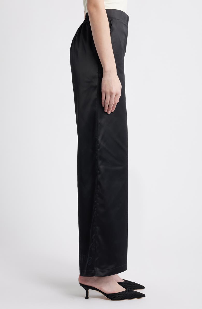 Hue Sateen Wide Leg Pants, Alternate, color, Black